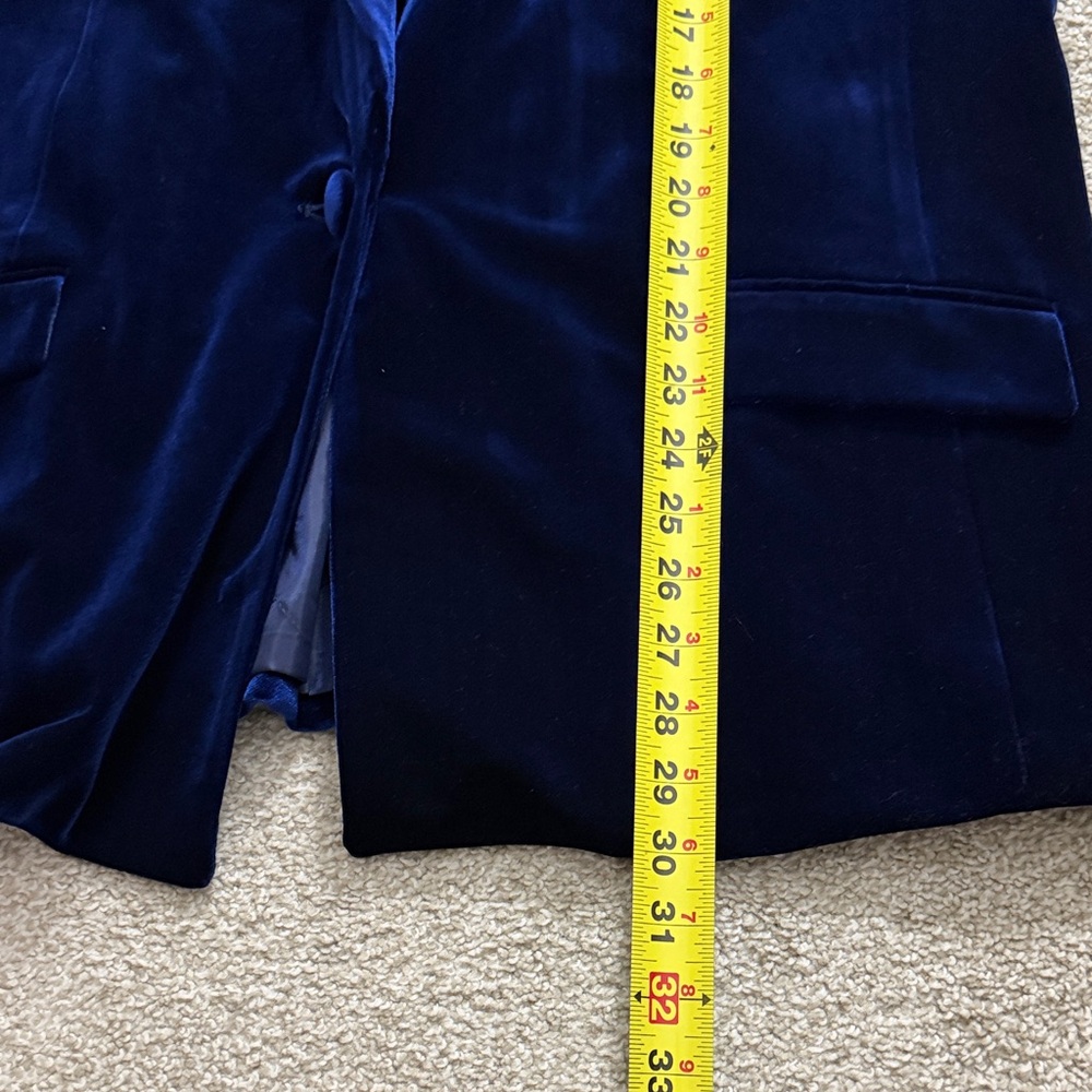 INC International Concepts Women XXL Royal Blue Velvet Shawl Lapel Lined Blazer - Picture 11 of 15